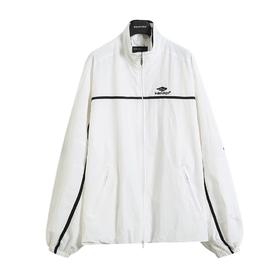 F0304125男女日常通勤白条拼接OS超宽松廓型设计冲锋衣夹克外套