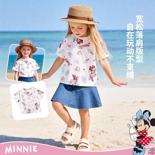 迪士尼夏日多巴胺女童夏季短袖T恤ZD2FS021 商品图4