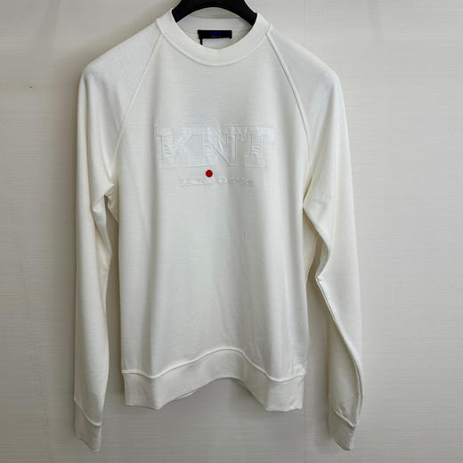 KITON 男士字母徽刺绣长袖卫衣 米白色 UMM069403000 商品图0