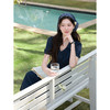 鹿向南「雾起野矿」法式藏蓝色连衣裙女夏季短袖高级洋气显瘦裙子 商品缩略图1