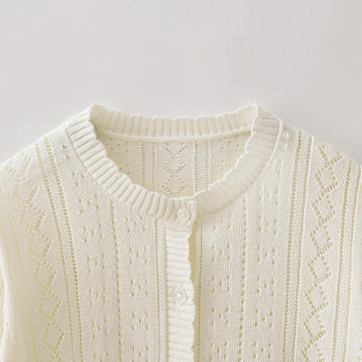 马克珍妮甜美优雅女童透气亚麻空调衫2026年夏装新款560978 商品图4