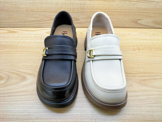 春季豪行新款通勤女鞋24138875时尚低跟乐福真皮休闲单鞋正品 商品图2