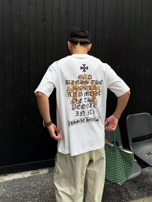 F030417新款前后图案字母绣花工艺男女同款休闲圆领短袖T恤 商品图5