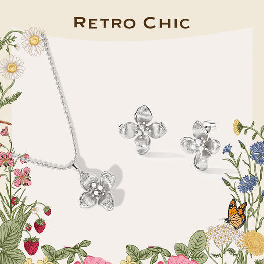 Garden of Eden 伊甸园系列 | 金丝四瓣花套装（耳环&项链） 商品图7