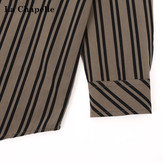 天猫同步【纯棉/垂顺/有型】拉夏贝尔/La Chapelle通勤松弛感衬衫女翻领排扣宽松显瘦休闲衬衣 商品图4