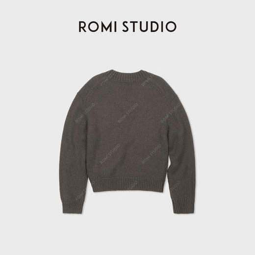 ROMI STUDIO“优雅过冬” 绵羊毛混纺腔调穿搭V领针织毛衣 23AWM318 商品图4