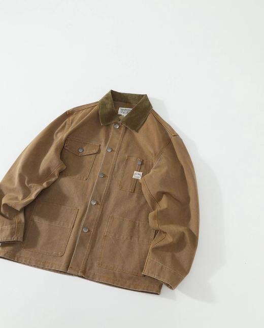 F0304127美式复古重磅翻领设计感宽松百搭设计感猎装夹克外套 商品图12