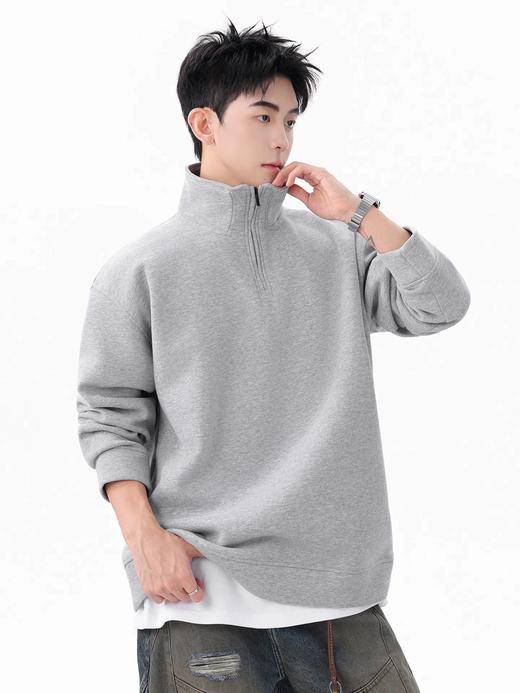 情侣卫衣立领男冬季新款长袖落肩袖宽松秋冬男装美式高级男士上衣 商品图2