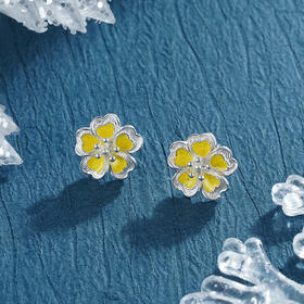 子佩集S990银【灿梦】耳钉【MXED005】花丝珐琅彩2211