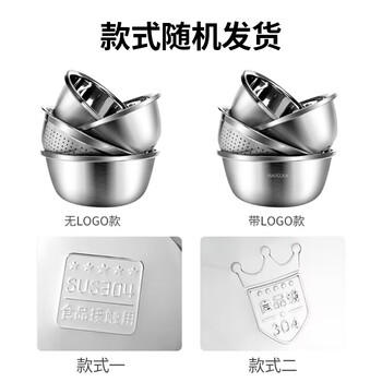 美厨（MAXCOOK）304不锈钢盆筛五件套加厚沙拉盆调料盆洗菜盆米筛味斗套装MCWA550 /厨具 /厨房储物 /料理盆 商品图8