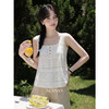 鹿向南「夏日午茶」米白色无袖背心吊带女春季新款简约小清新上衣 商品缩略图0