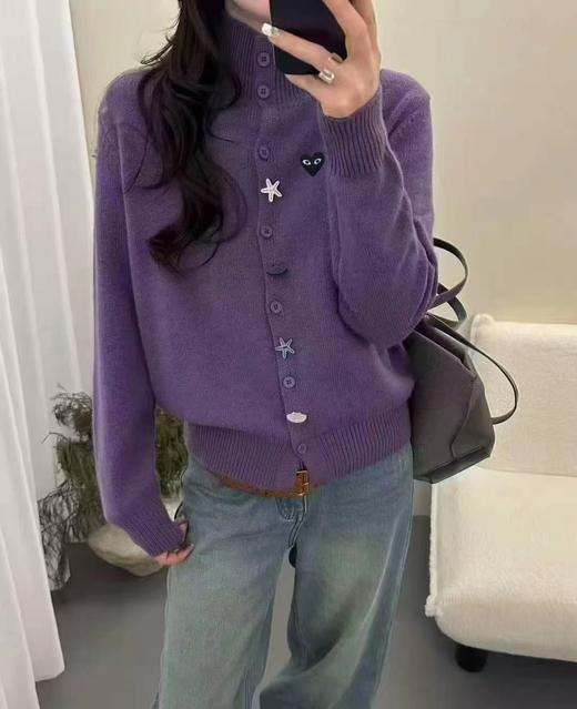 F030495简约版型半高领设计防风保暖慵懒随性日常风半高领针织开衫 商品图4