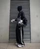 F030425舒适百搭日常通勤尼龙抽绳收腰设计绣花双插带运动长裤 商品缩略图3