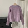 【来点不一样的】柜999+！温柔双色纱！2026羊毛混纺复古麻花翻领针织开衫毛衣外套女春款！ 商品缩略图4