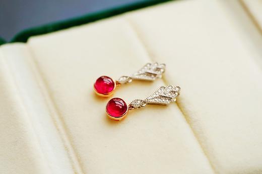 0.845克拉红宝石耳坠 商品图3