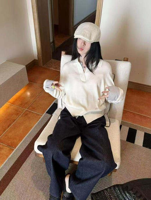 DYJ60065羊毛假两件衬衫袖上衣 商品图7