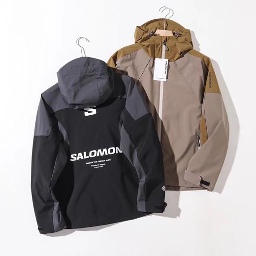 F030482户外拼色连帽男款徒步登山防风防水夹克外套 商品图2