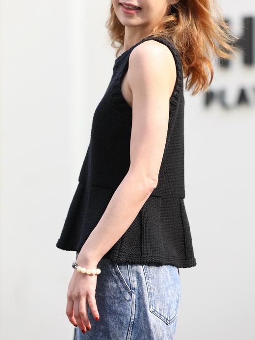TYNVIE 针织荷叶边背心 - 黑色 商品图6