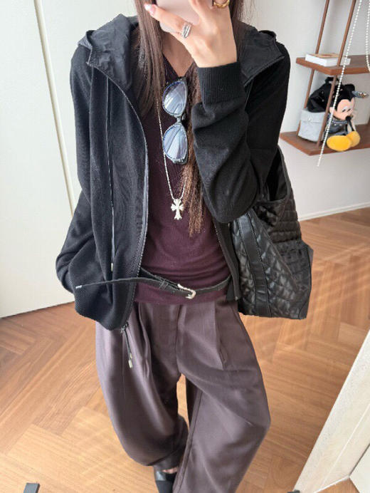 DYJ5602羊毛拼接帽衫 商品图4