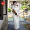 逸红颜《姝华》2026春新款一抹芳华莲花宝瓶缠枝纹刺绣中袖旗袍女 商品缩略图1
