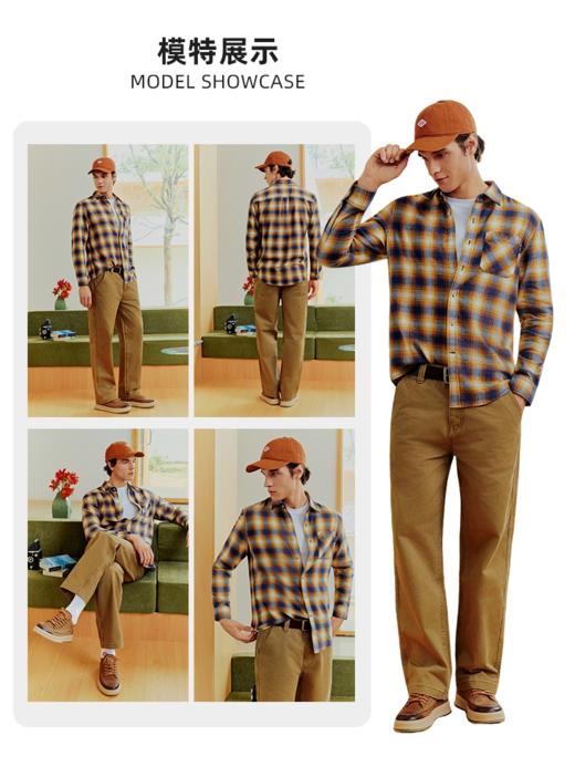 波顿男士春秋季格纹长袖衬衫｜翻领简约，休闲百搭MS173126 商品图4