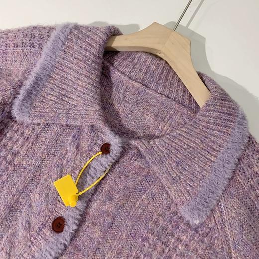 【来点不一样的】柜999+！温柔双色纱！2026羊毛混纺复古麻花翻领针织开衫毛衣外套女春款！ 商品图1