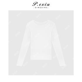 03-2潘依绣丁丁宠粉韩系简约圆领打底长袖Q76410