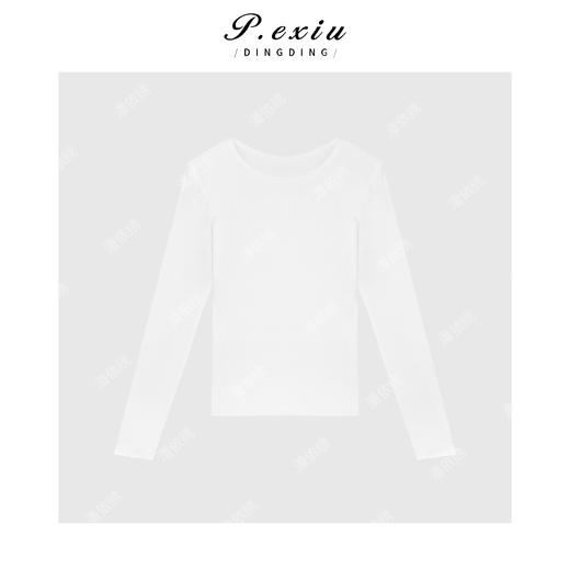 03-2潘依绣丁丁宠粉韩系简约圆领打底长袖Q76410 商品图0
