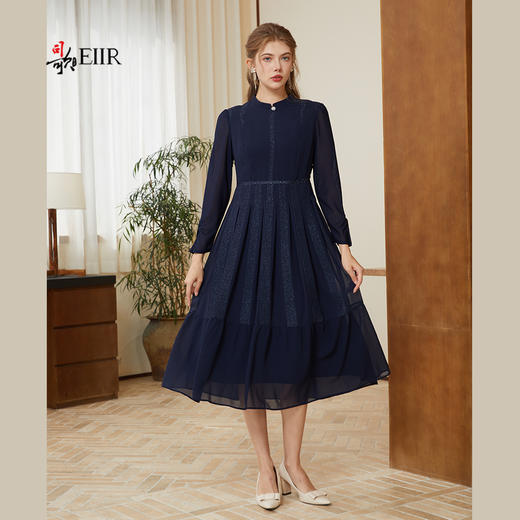 司歌古典收腰显瘦长袖端庄连衣裙A921103X 商品图3