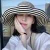 时髦气质条纹大檐帽子2025春夏新款大头围出游防晒可折叠太阳帽女 商品缩略图3