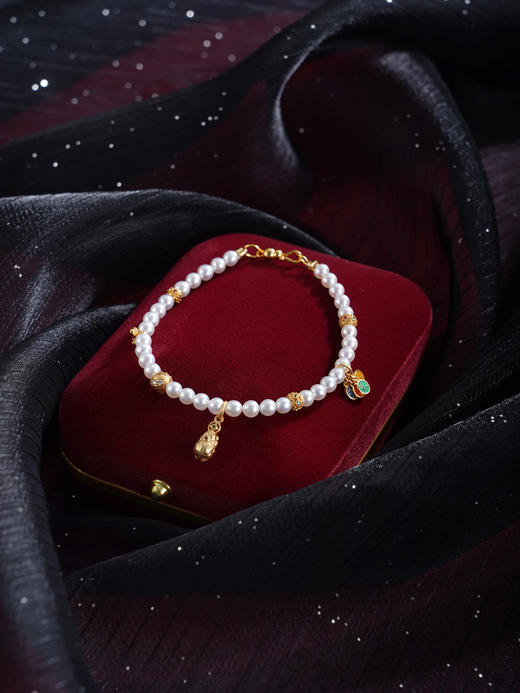 子佩集【平安福乐】银S925珍珠惜王妃手链【QJSL007】镀金平安喜乐2602 商品图5