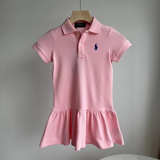 F030437新款短袖翻领荷叶边柔软亲肤可爱风日常运动风女童连衣裙 商品图4