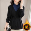 双面德绒半高领打底衫女冬季新款拼接撞色假两件大码显瘦上衣长袖 商品缩略图1