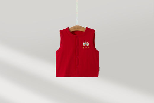 拉比童衣i5-4喜庆全开马夹红色LYAB102308 商品图0