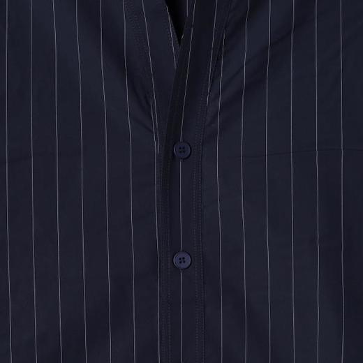 95583SDSA男装2026新款潮牌极简风条纹衬衫男女同款藏青细条纹无领衬衣 商品图4