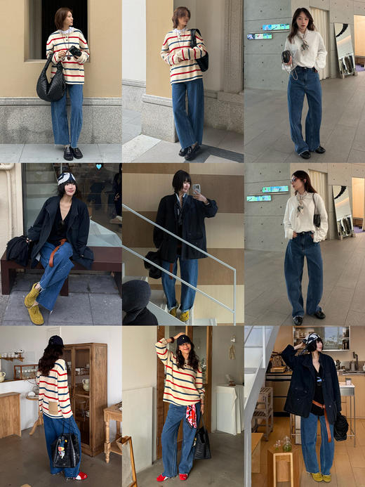 hidemi副线小h 香蕉裤Banana Pants系列宽松毛边茧型牛仔裤弯刀裤长裤 商品图3