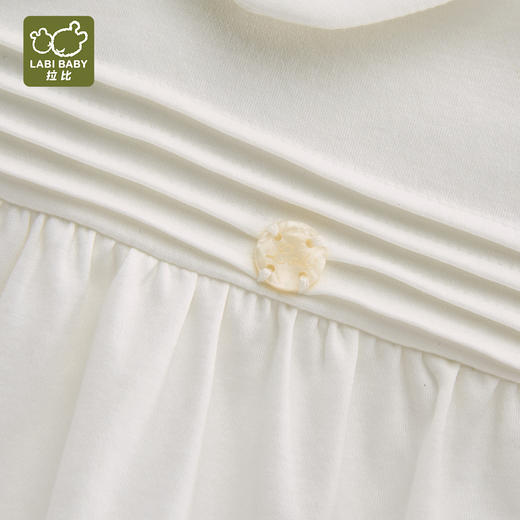 拉比童衣j6-1甜悦反领后开衣米白LZAC100702 商品图4