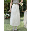 鹿向南「春日花漾」米白色半身裙女春新款时尚宽松高腰显瘦牛仔裙 商品缩略图2
