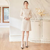 IWY/气质小香风杏色连衣裙女2026春季新款修身名媛西装裙正装WQ137 商品缩略图4