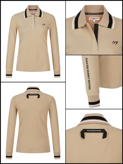 兔耳朵家新款女士磨毛长袖上衣来了！韩版柜上最新款, 合体微松身的版型, 适当的长度, 赋予轻松好驾驭的体感！纯原面料，原厂出货，改洗水标现货发！Polo略大翻领有修饰颈脖线条, 显得脸更小也更有气质。 商品图3