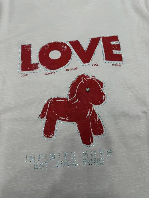 F030490短袖T恤2026春夏季新品马年系列烫钻印花竹节棉质圆领T 商品图14