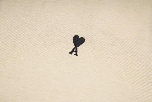 F0304116黑色小爱心刺绣圆领日常百搭双纱面料情侣短袖T恤 商品图10