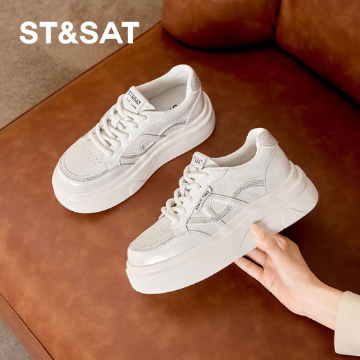 星期六26春新款舒适圆头休闲厚底板鞋SSE1112CTA 商品图3