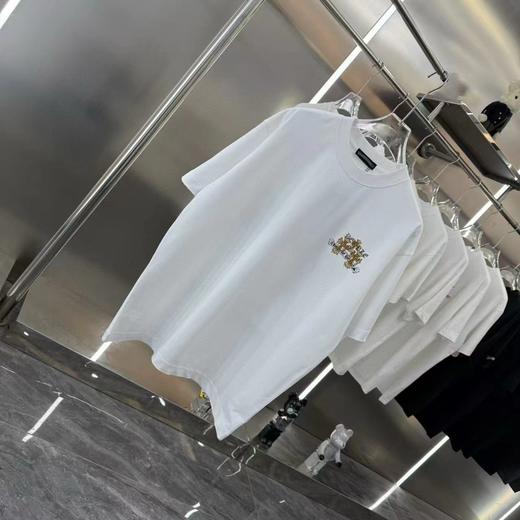 F030417新款前后图案字母绣花工艺男女同款休闲圆领短袖T恤 商品图8