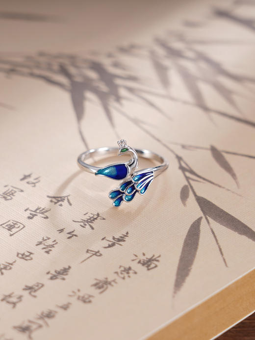 子佩集S925银【琳琅雀舞】戒指【YH08400037-3】纯银花丝珐琅彩2410 商品图2