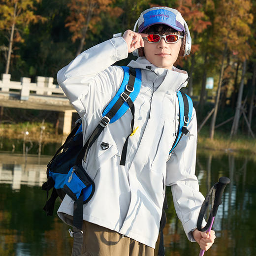 BINLE 多彩户外情侣款外套冲锋衣 防水防风 透气吸汗 柔软舒适 8色可选 商品图3