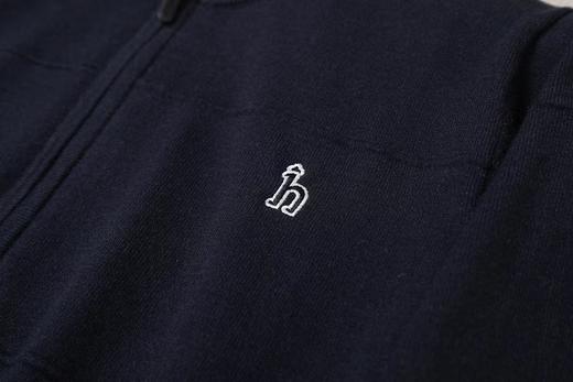 F0304130半高领拉链领口条纹拼色胸口刺绣温柔毛衣开衫 商品图9