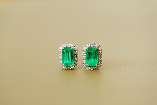 0.43克拉祖母绿耳钉 商品图1