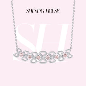 lucky·永恒之环系列ShiningHouse[培育]18k金钻石项链 粉钻 圆钻形人工真钻人造钻石K金项链可调节时尚钻石项链悦己送礼臻选【此商品不支持7天无理由退货退款】预计3日发货