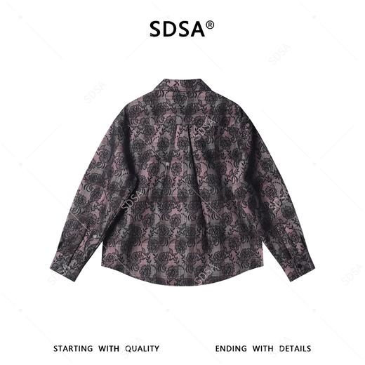 26CS40SDSA男士秋冬新款痞帅男装潮牌扎染植物花卉设计翻领长袖衬衫百搭 商品图5